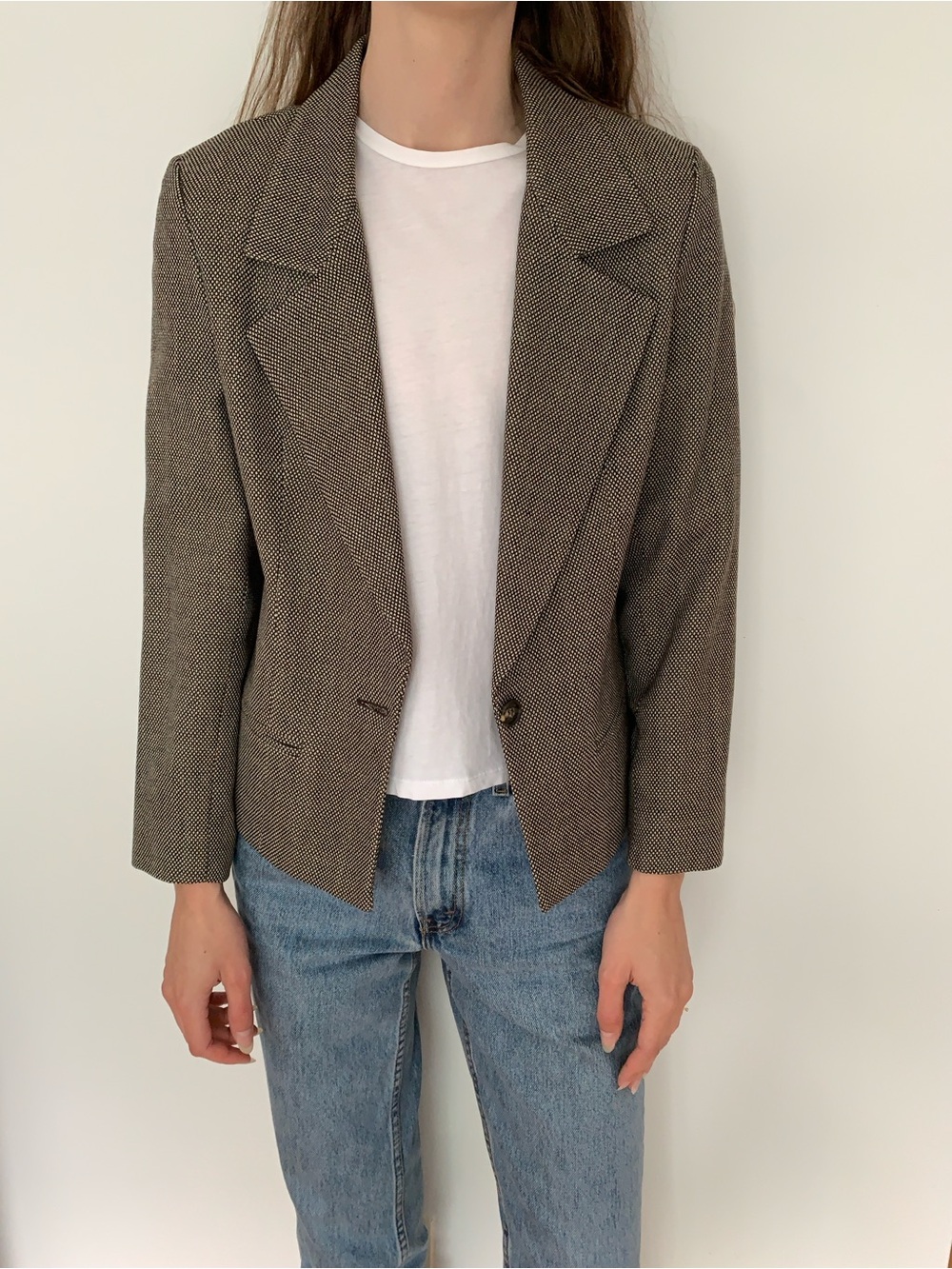 Vintage Kirkland Brown Single-Button Blazer